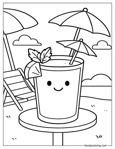 Sunny Mango Shake Coloring Page