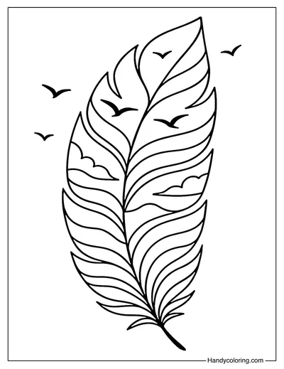Sunset Feather Coloring Page