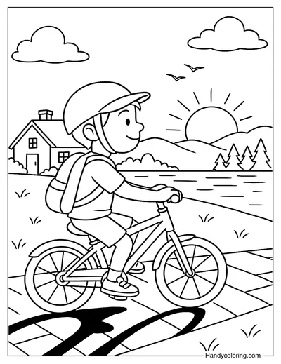 Sunset Ride Coloring Page