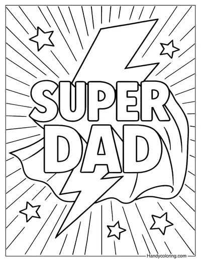Super Dad Coloring Page