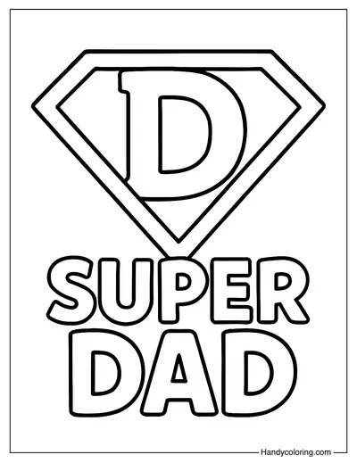 Super Dad Emblem Coloring Page