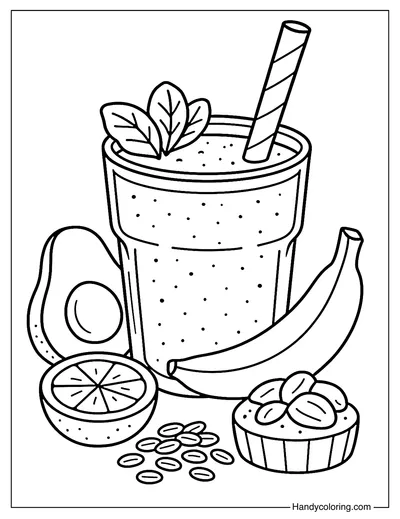 Super Green Smoothie Coloring Page