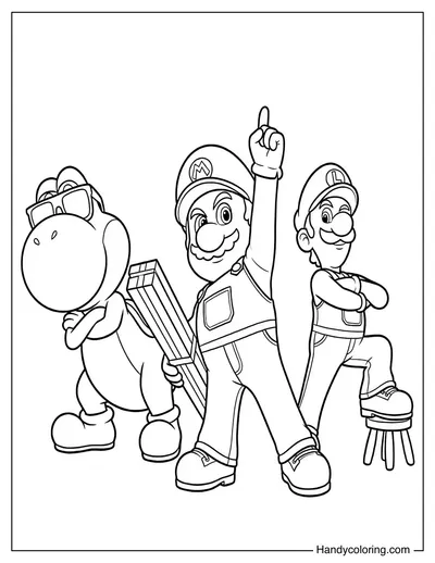 Super Mario Trio Ready for Action