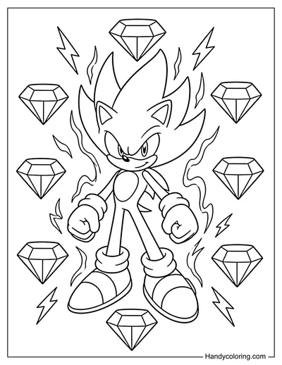 Super Sonic with Chaos Emeralds