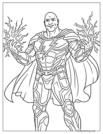 Superhero Dwayne Johnson Coloring Page