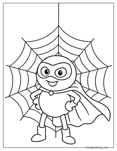 Superhero Spider Coloring Page