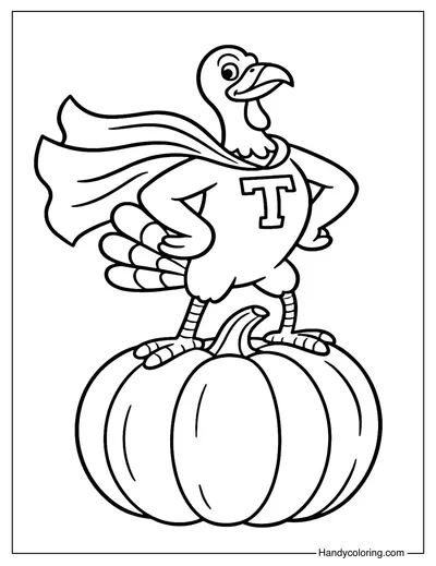 Superhero Turkey Coloring Page
