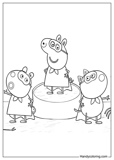 Superheroes Peppa Pig with Suzy Sheep and Danny Dog