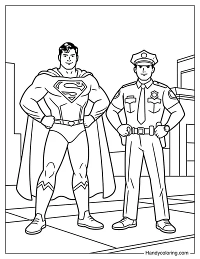 Superman And Police Officer