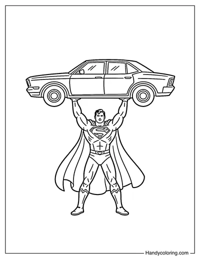 Superman Lifting Car