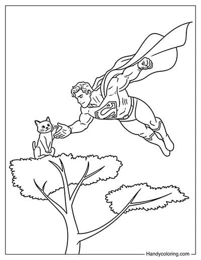 Superman Saving A Cat