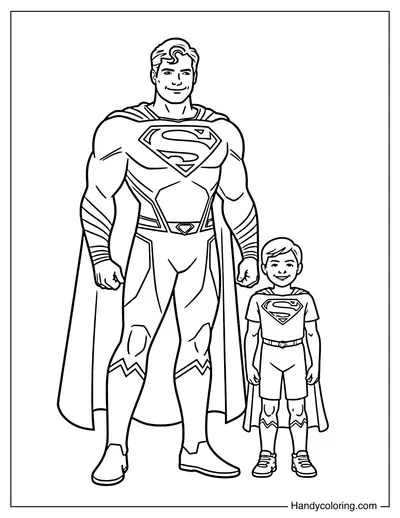 Superman Stands Next To A Boy