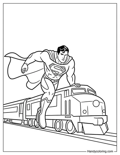 Superman Stopping A Train