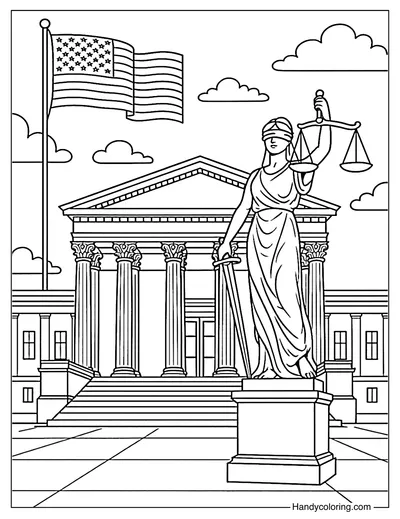 Supreme Court Building Coloring Page