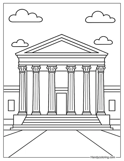 Supreme Court Building Coloring Page Free