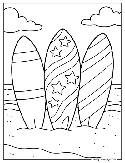Surfboard Collection Coloring Page