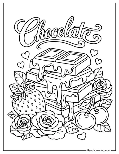 Sweet Chocolate Bars Coloring Page