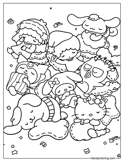 Sweet Dream Sanrio Coloring Page