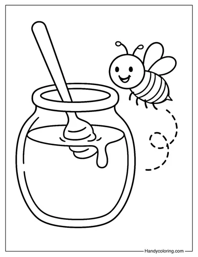 Sweet Honey Jar Coloring Page