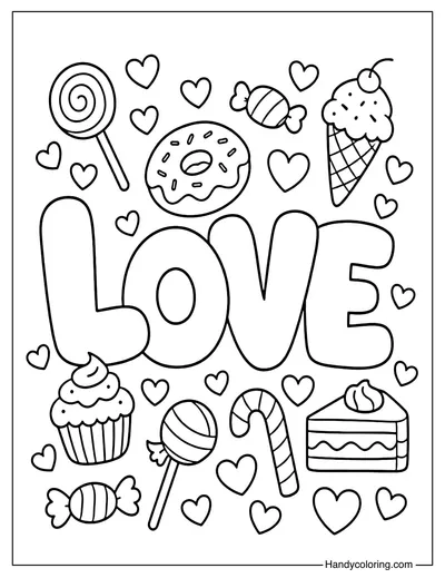 Sweet Love Coloring Page