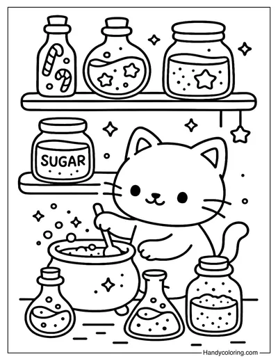 Sweet Potion Lab Coloring Page