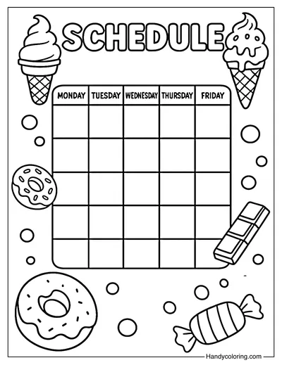 Sweet Week Coloring Page