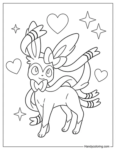Sylveon Twirling with Ribbons