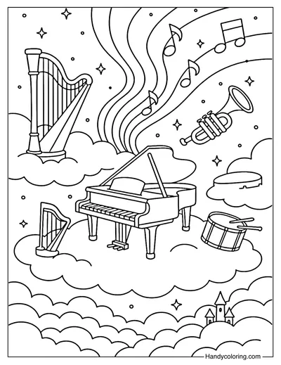 Symphony of the Sky Coloring Page