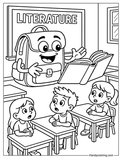 Talking Backpack Coloring Page