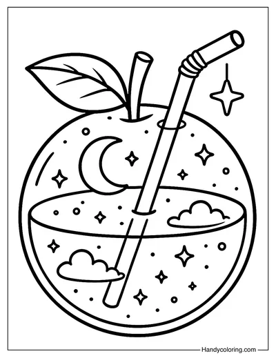 Tangerine Sky Drink Coloring Page