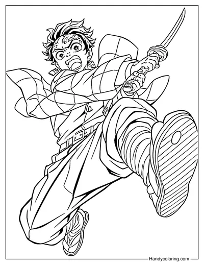 Tanjiro Kimetsu no Yaiba Infinity Castle Coloring