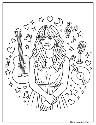 Taylor Swift Coloring Page Printable
