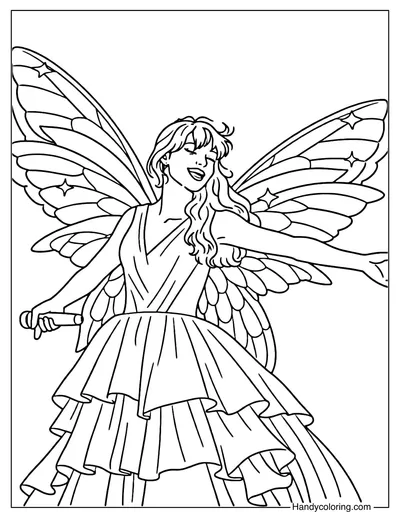 Taylor Swift Fairy Coloring Page