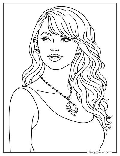 Taylor Swift Pop Star Coloring Page