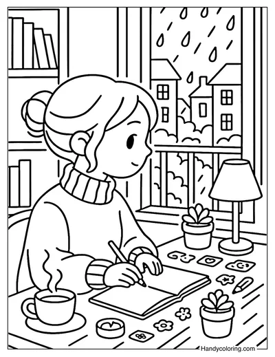 Tea Break Inspiration Coloring Page