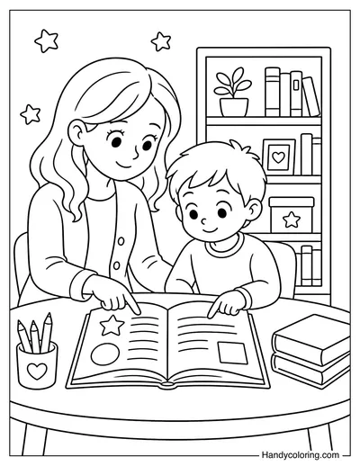Teacher Helping a Student Read