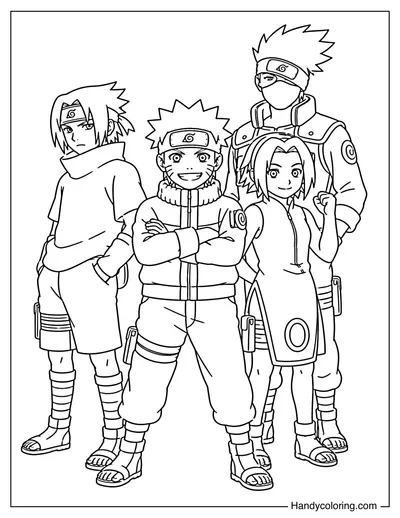 Team 7 with Kakashi Standing Proud