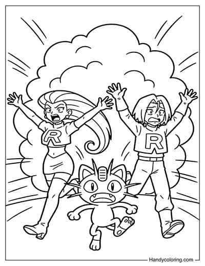 Team Rocket Running Away