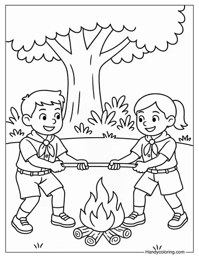 Team Tug of War Coloring Page