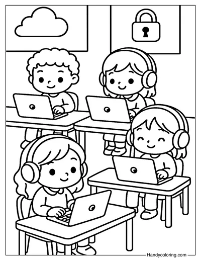 Technology Time Coloring Page