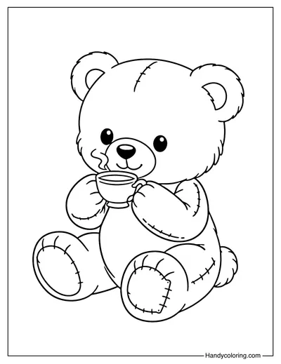 Teddy Bear Drinking Tea