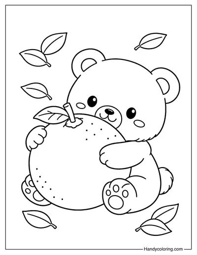Teddy Bear Hugging Orange