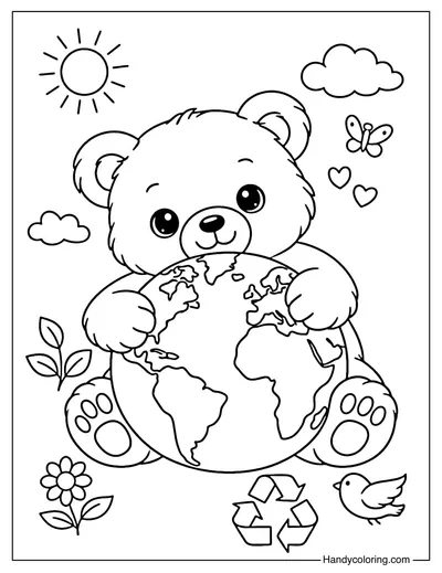 Teddy Bear Hugging The Earth