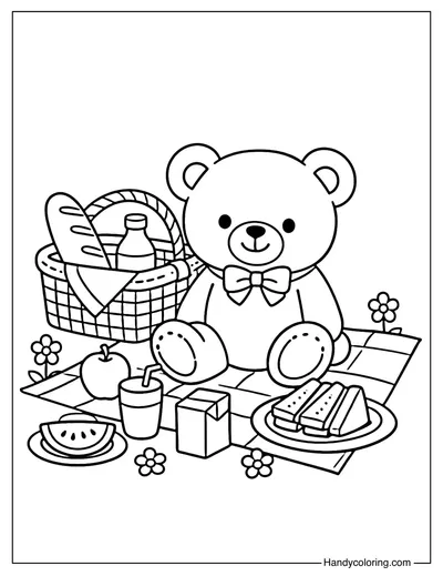 Teddy Bear Sitting On A Picnic