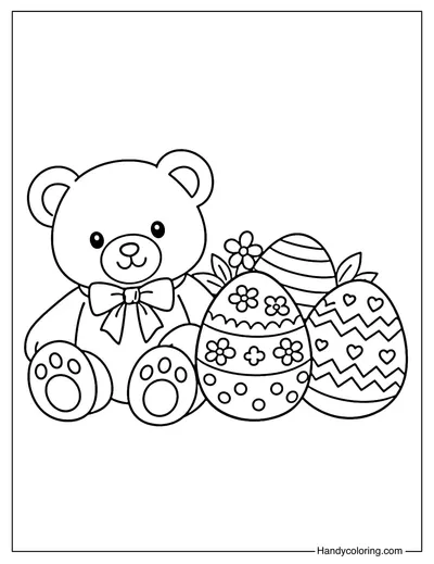 Teddy Bear wih Easter Eggs