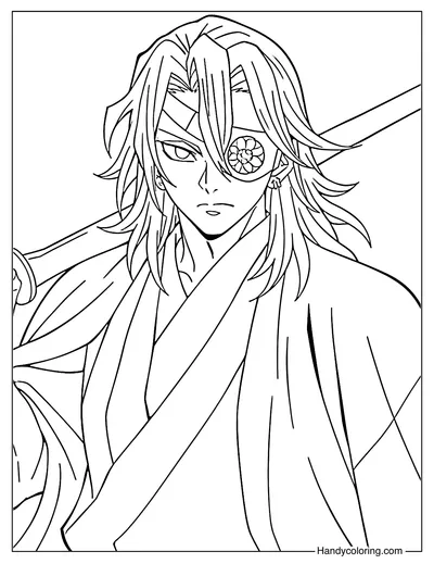Tengen Demon Slayer Infinity Castle Coloring Page