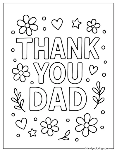 Thank You Dad Coloring Page