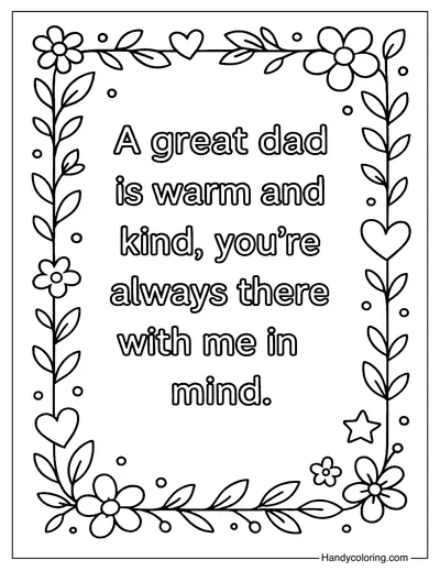 Thank You Dad Poem Coloring Page