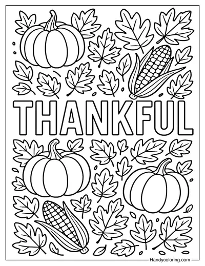 Thankful Harvest Coloring Page