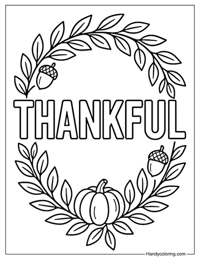Thankful Letters Coloring Page